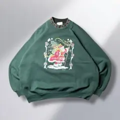 90's~00's'USA製プリントスウェット　2XL サンタクロース　レア