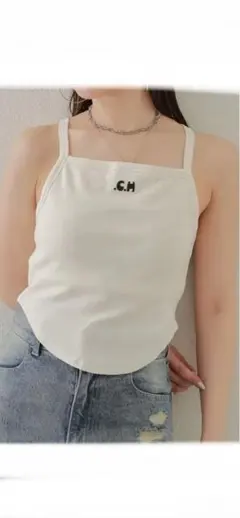 Chico クロスストラップ ホワイト タンクトップ フリーサイズ