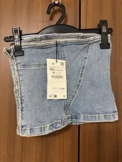 パッチワークデニムビスチェXS ライトブルー