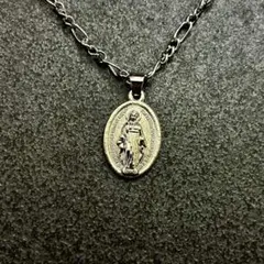 N046-a ネックレス 聖母マリア奇跡のメダイ レディース メンズ シルバー色