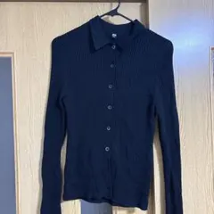 ユニクロ　メリノリブポロカーディガン