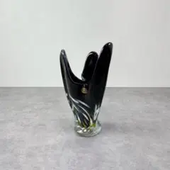 ジャパン ヴィンテージ ガラス ベース マーブル 花器 花瓶 ビンテージ レトロのサムネイル