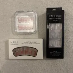 【新品】ネイルチップ3点セット プレスオンネイル 付け