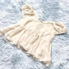 snidel スナイデル　シアー　トップス　リボン　オフショル　パフスリーブ