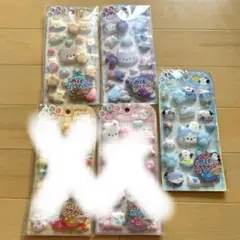 正規品　クラックス　もちぶにゅ　肉球スクイーズシール 5枚セットのサムネイル