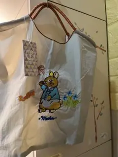 【新品】D.KELLY ディーケリー 刺繍トートバック　うさぎ柄　エコバッグM