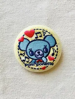 ナルミヤキャラクターズ 刺繍缶バッジ　ポンポネット　ミント