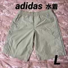 adidas ベージュショートパンツ スイムパンツ 水着 メンズ L