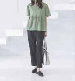 ウツクシルエットDRYプレミアムテーパードパンツ289086ブラック