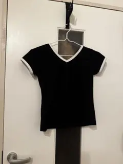GRL Vネック バイカラー Tシャツ ブラック Mのサムネイル