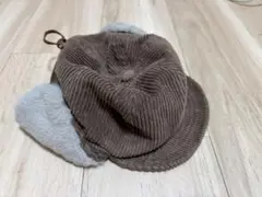 ブラウン コーデュロイキャップ　50〜52cm
