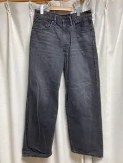 GU グレー ワイドレッグデニムパンツ S-10