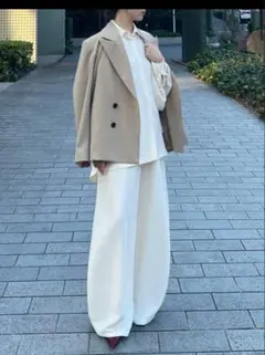 シャリエ新品⭐️ビックリボンボウタイワンショルダーシャツコットン綿
