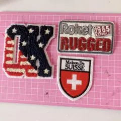 ワッペン 3点セット アメリカ国旗 スイス国旗