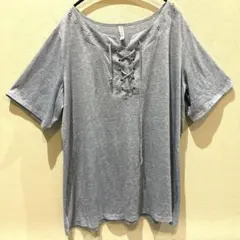 【加大尺碼3X】PerSeption 女款 短袖 淺藍色 綁帶