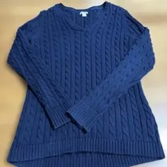 L.L.Bean Vネック ケーブル編みセーター S