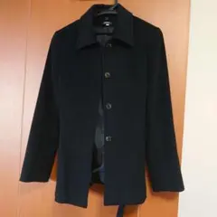 ウール アンゴラ コート 黒 訳あり