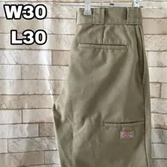 ディッキーズ ダブルニー ワークパンツ 刺繍ロゴ ベージュ 30×30