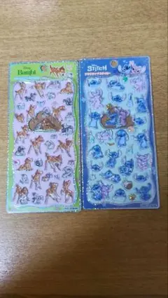 ディズニーバンビとスティッチのプチドロップステッカーです