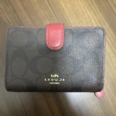 COACH シグネチャー 二つ折り財布 ピンク