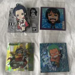 ワンピース　ラバーマスコット　シール　ニコロビン　そげキング　ゾロ