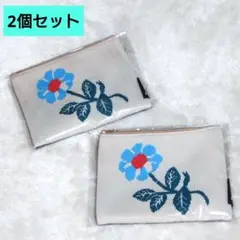 タルティン ニットポーチ 2個セット ブルー 花柄 ホワイトデー限定 お菓子なし