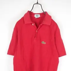 G2218*USA製☆LACOSTEラコステ☆半袖☆ポロシャツ☆赤レッド☆S