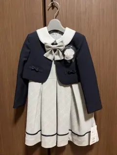 110 キッズフォーマル　女の子　ワンピース　ボレロ　紺　卒園　入学sakura