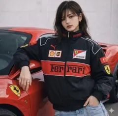 希少✨ フェラーリ レーシングジャケット ブルゾン 企業ロゴ F1 L
