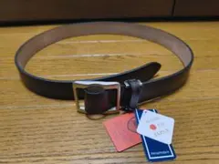 栃木レザー　ダークブラウン メンズ　ベルト　日本製