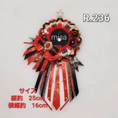 【オーダー】 痛ロゼット 白 × 赤 × 黒 痛バ　薔薇　リボン　カラー変更無料