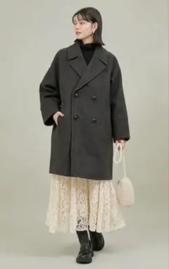 チェック レディース pコート