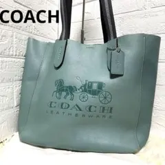 coach グローブ ミディアム トート トートバッグ レザー　ホースロゴ