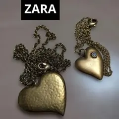 ZARA　ザラ　ハート型　ネックレス　コンビネーション　2本セット　ビジュー