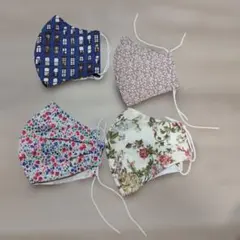 ハンドメイド花柄マスクと白地マスク6点セット 即購入OKです。 - メルカリ