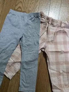 90cm 春服セット(グレースパッツ&チェック柄ズボン)