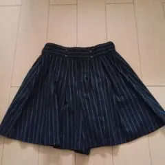 ストライプ キュロット ネイビー