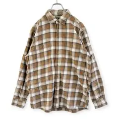 a2642 UNIQLO 유니클로 체크 무늬 플란넬 셔츠 긴팔 면 XL