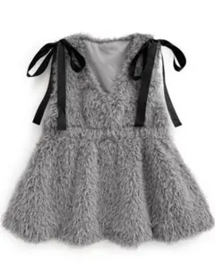 発*K様 GRL Vネックリボンファーペプラムチュニック[gn333] インナー