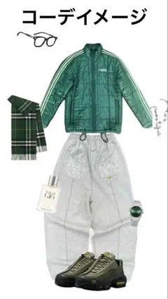 adidas Original Sport グリーンダウンジャケット