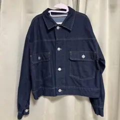 ダークデニムジャケットとパンツセット