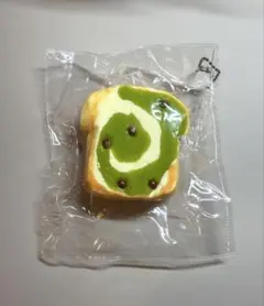 【美品】ねっとり戻り遅め 抹茶 小倉トースト パン型 スクイーズ