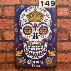 シュガースカル corona メキシコ《149》ブリキ 看板 レトロ風 ☻