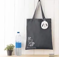 インレッド付録スヌーピーの大きめトート型エコバッグとふわふわチャームポーチ