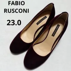美品　ファビオルスコーニ　23　パンプス　スエード　メタリック　黒　ブラック