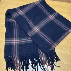 無印良品　ショール　ストール　マフラー　ひざ掛け　ブランケット　ネイビー