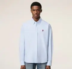 未使用に近い　AMI PARIS ボックスフィット　オックスフォードシャツ　XL