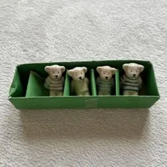 クマの陶器製箸置き4個セット