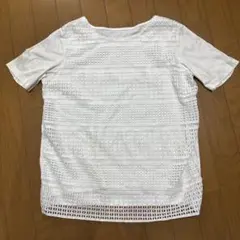 ホワイト　レース　レディーストップス　Tシャツのサムネイル
