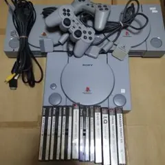 PS1 プレステ 本体 ソフト コントローラー メモリーカード まとめて セット